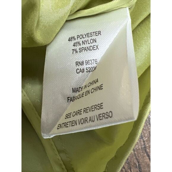 SAMUEL DONG LIME GREEN CHARTREUSE BUTTON UP WIRED RUFFLE COLLAR STRETCH SHIRT S - Picture 15 of 15